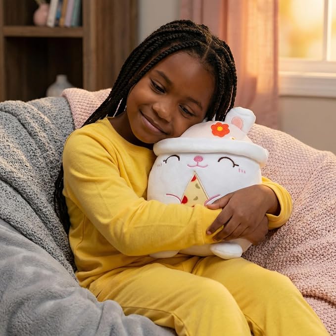 AIXINI Animal Plush Toys Set - Panda, Brown Bear, Bunny, Corgi, Pink Cat with Cute Hats, Soft Stuffed Animals for Kids, Christmas Birthday Gifts (Rabbit, Medium Size)