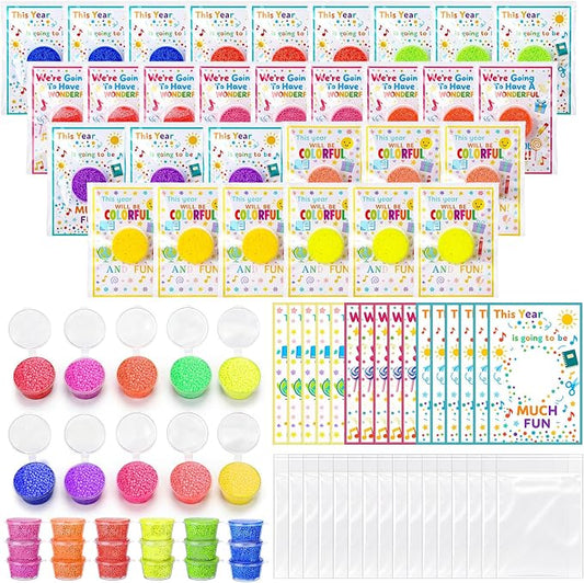 30 Set Back to School Modeling Clay with Cards Mini Modelings Dough Bulk Back to School Gifts for Kid Goodies Bag Filler Classroom Gift Exchange Party Favor