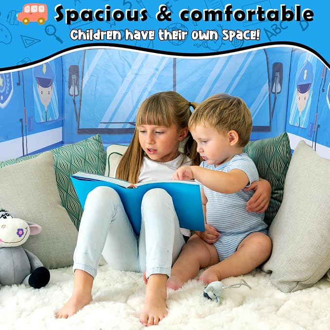 Pop Up Play Tent for Kids Aged 3-5 Years Old Boys and Girls : Police Car Playhouse Toy Play Tents for Toddlers 3-5 Kids Tent Indoor Outdoor Playhouse Toys for 3 + Year Old, Police Car