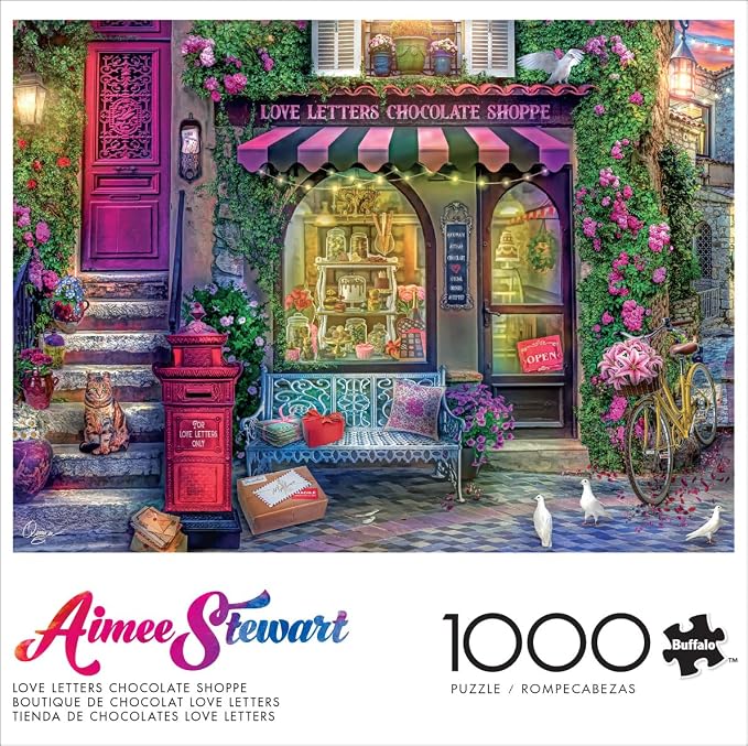 Buffalo Games Aimee Stewart - Chocolate Shoppe - 1000 Piece Jigsaw Puzzle - Multicolor, 26.75 x 19.75 in - 1000 Piece Puzzle for Adults - Full Color Poster - High Resolution Artwork