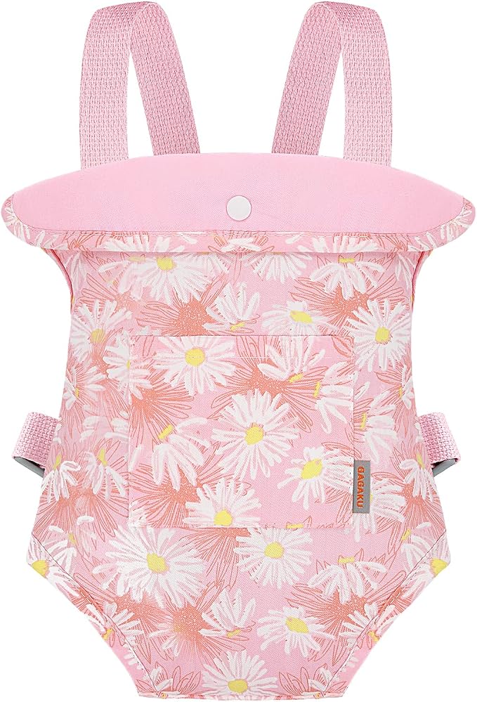 GAGAKU Baby Doll Carrier for Toddlers, Doll Carrier for Little Girls, Toy Baby Dolls Sling for Kids, Reborn Baby Doll Accessories - Calendula Flowers