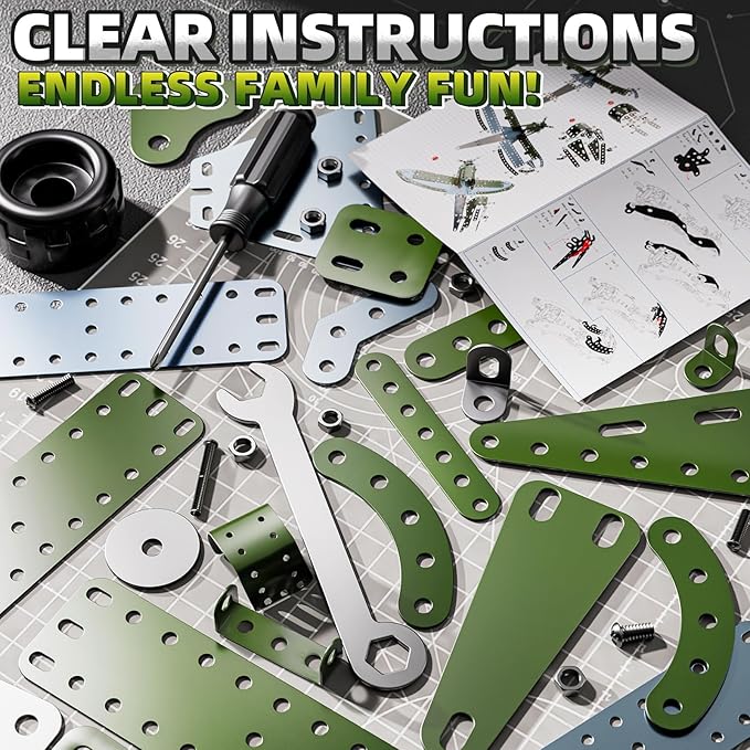 Metal Model Airplane Kits - STEM Projects for Kids Ages 8-12, Assembly Educational Building Toys Model Aircraft Metal for Kids Boys Girls 8 9 10 11 12 Years Old