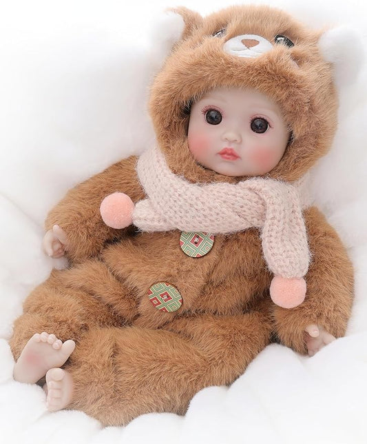Baby Dolls, 15 Inch Realistic Soft Body Baby Doll Real Life Baby Dolls with Accessories, for 3+ Year Old Girls, Pretend Play, Collection, Gift-Ready (Brown)