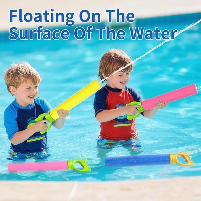 Water Guns for Kids, 6 PCS Foam Squirt Guns Water Blaster Set, Water Guns Squirter Blaster Pool Toys for Kids Toddlers Boys Girls 3 4 5 6 7 8, Shooter Swimming Pool Party Outdoor Beach Sand Play Toys