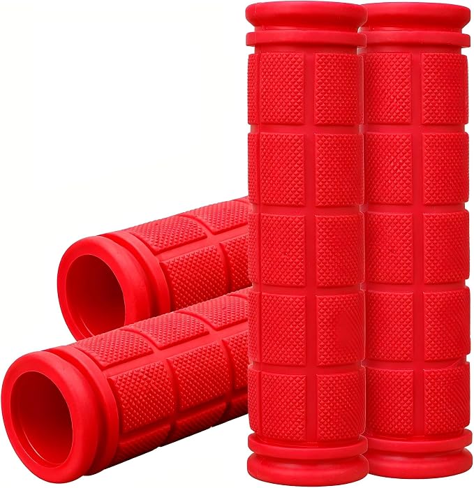 CHUNZEXI 4 PCS Bike Handlebar Grips, Rubber Bicycle Bar Grips Replacement, Non-Slip Handle Grips for Kids Bikes, Scooters, BMX, Mountain & Cruiser Bikes