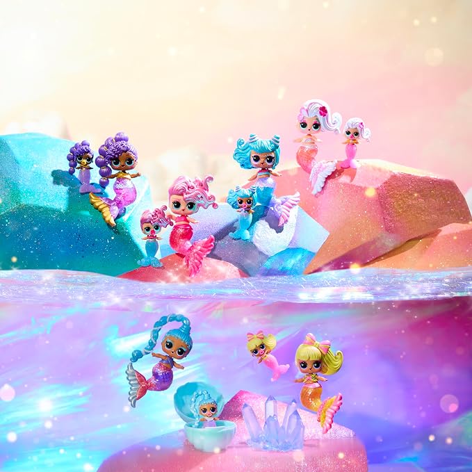 LOL Surprise Mermaids Makeover Magic Tots with DIY Wearable Lip Gloss Makeup for You and Your Doll, Fun Water Play, Gift for Kids Ages 4+