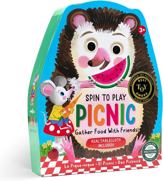 eeBoo: Spin to Play Picnic - Game for Kids, Gather Food with Friends, Preschool, Ages 3+, 2-4 Players, 15-25 Min Playing Time