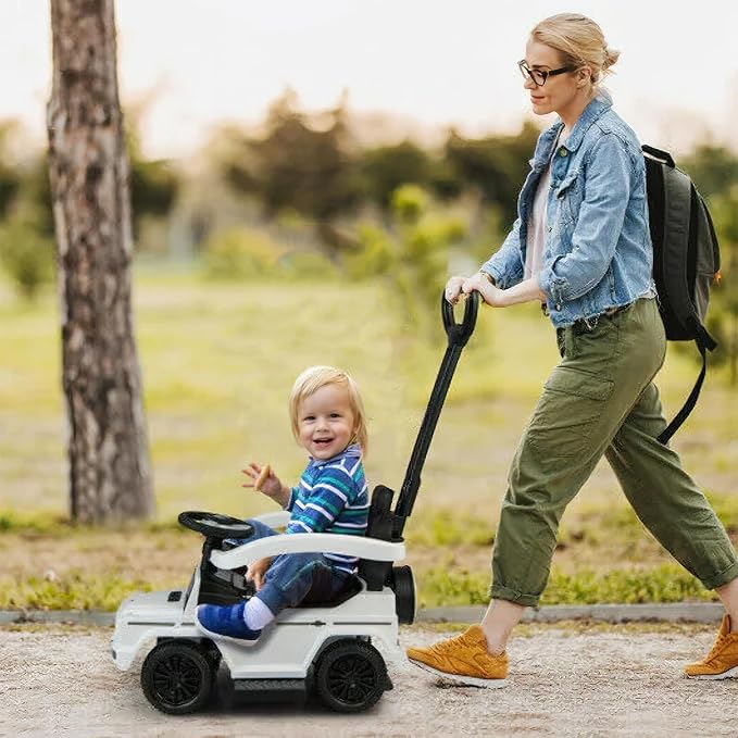 Best Ride On Cars Kids Outdoor Stroller Mercedes G-Wagon for Toddlers 1 to 3 Years Old with Music, Horn Sounds, and Handle, White