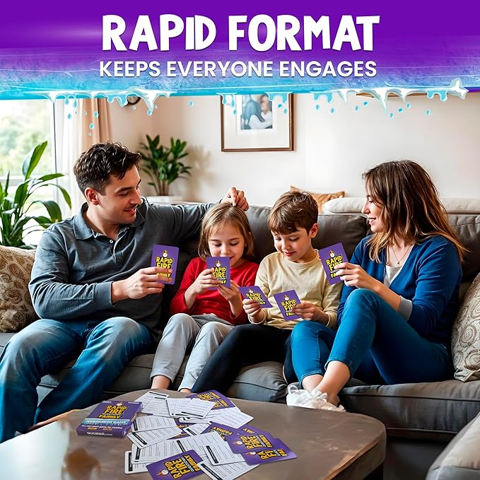QUOKKA Family Conversation Cards Game - Break the Ice Game for Kids and Families - Icebreaker Cards with 500+ Questions - Family Game for Kids 8-12 - Perfect for Families Games Night I Travel Version