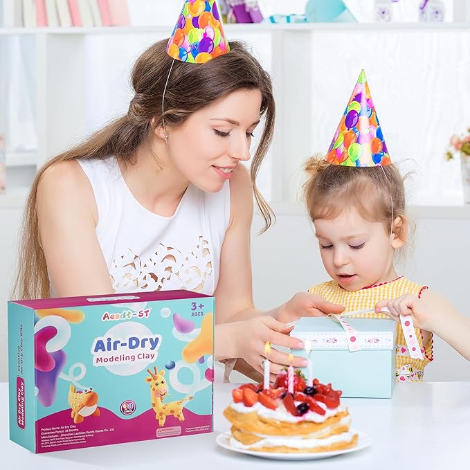 Aestd-ST Air Dry Clay 90 Colors, Modeling Clay for Kids, DIY Magic, Molding Clay Kit with Sculpting Tools, Non-Sticky Soft and Super Light, Arts and Crafts Gift for Boys Girls Kids