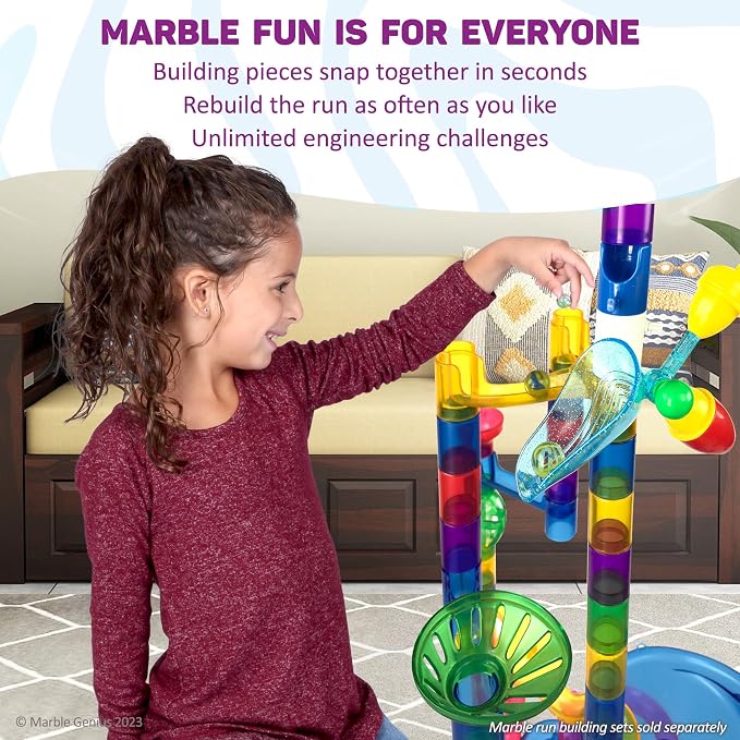 Marble Genius Automatic Chain Lift - Marble Run Accessory Add-On Set for Creating Exciting Mazes, Tracks, and Races - Endless Fun, and Creativity, Experience The Thrills of Marbles Racing
