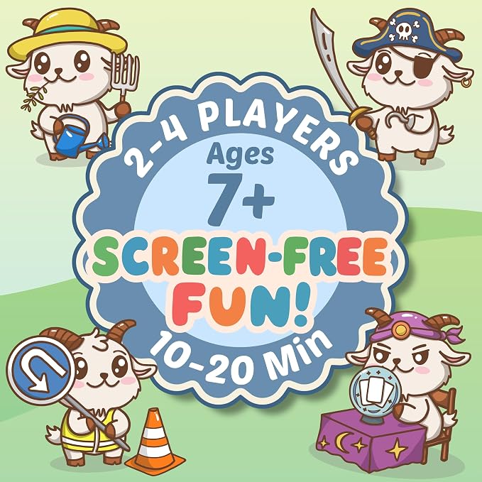 Screaming Billy Goat Family Card Game for Kids, Teens & Adults | Quick & Easy Game Night Fun | Set Collection Card Game with Surprise Twists and Slap Moments | Ages 7+ | 2-4 Players | 10-15 Min