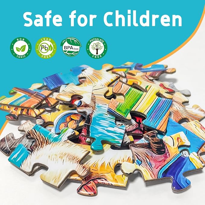Puzzles for Kids Ages 6-8 8-10, 200 Piece Jigsaw Puzzles for Kids and Adults - Beach Kitten, Learning Educational Puzzles Toys for Boys and Girls