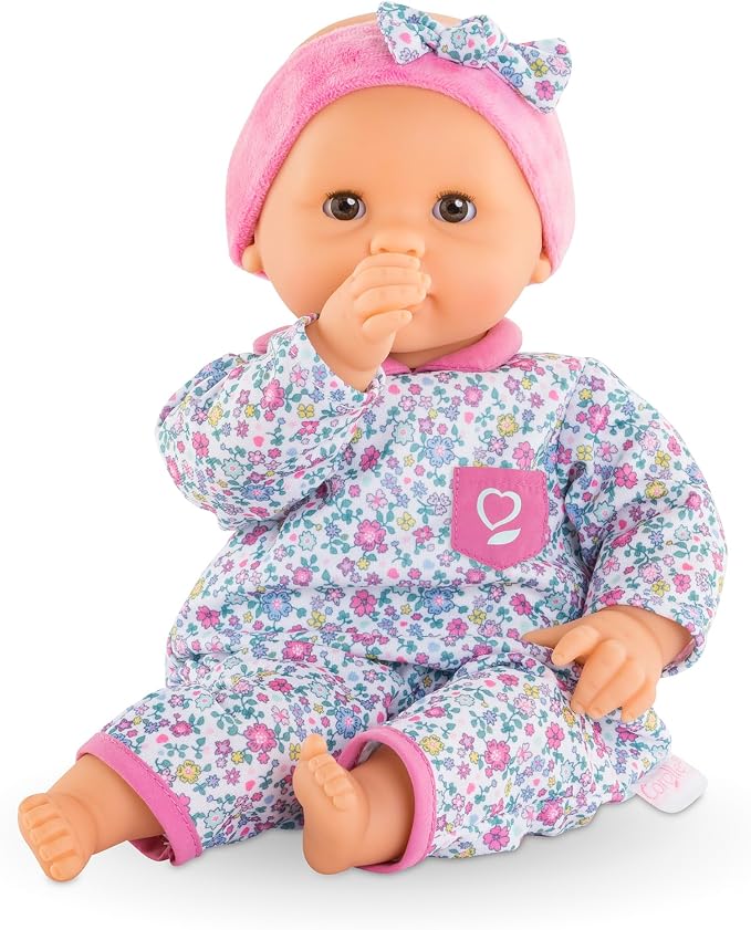 Corolle Bébé Calin Capucine Baby Doll - 12" Soft-Body with Sleeping Eyes That Open and Close, Vanilla-Scented - Mon Premier Poupon Collection Baby Dolls for 2 Year Old Girls
