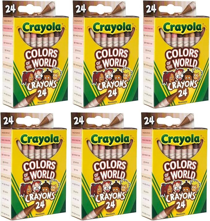 Crayola Bulk Crayon Set, Colors of The World, Teacher Classroom Must Haves, School Supplies Essentials, 6 Sets of 24 Colors
