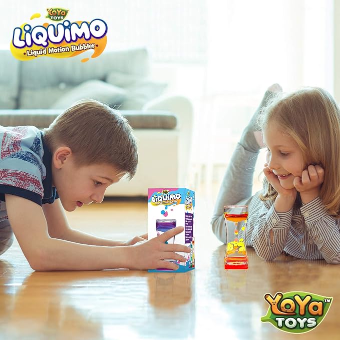 YoYa Toys Liquimo - Liquid Motion Bubbler - 3 Pack - Sensory Fidget Desk Toy for Kids & Adults - Relaxing Hourglass Timer Tubes - Calming Visual Play for School, Home, Office, Stress Relief and Focus