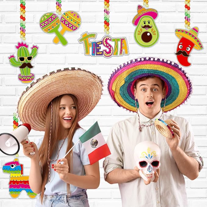 Pasimy 36 Sets Cinco De Mayo Suncatchers Craft Kits Mexican Fiesta DIY Paint Window Hanging Ornaments Decorations Taco Piñata Maracas Classroom Activities Arts Birthday Gifts Mexican Party Favors