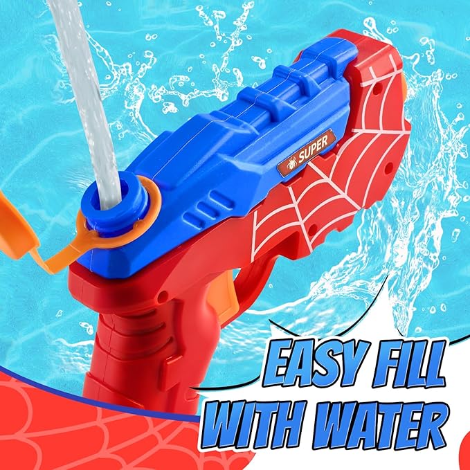 4 Pack Water Guns for Kids, Squirt Gun Cool Small Manual Water Pistols for Kid, Party Favors Swimming Pool Beach Outdoor Water Toys, Ideal for Summer Gifts for Boys Girls Aged 3 5 4 6 7 8