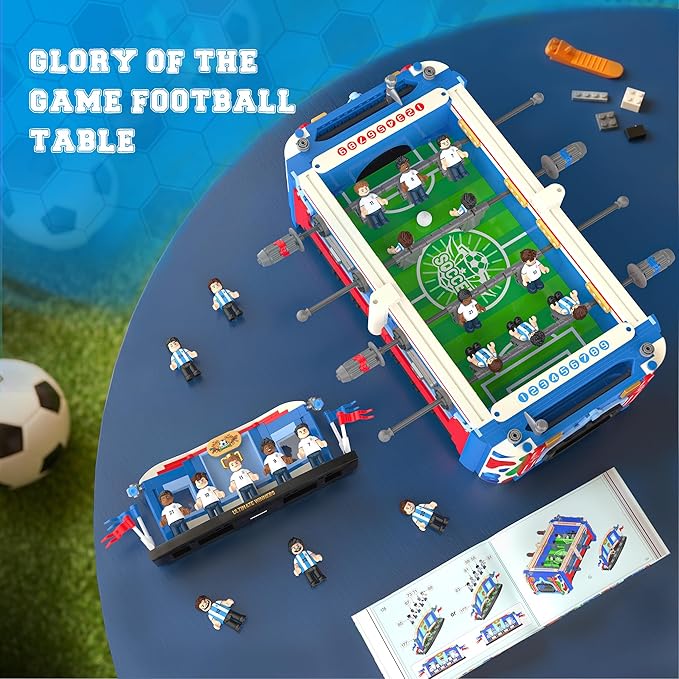 Soccer Cup Building Blocks Set - 2026 Soccer Match Trophy Football Table Game Construction Toy Building Set for Kid Adult, Ideal Gift Home Office Decor for Boys & Girls Fans