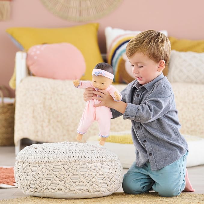 Corolle Bébé Calin Mila - 12" Soft Boy Baby Doll with Vanilla Scent, Pink Outfit & Sleeping Eyes for Girls Ages 18 Months+, Cute Reborn Realistic Baby Dolls for 2 Year Old Girls