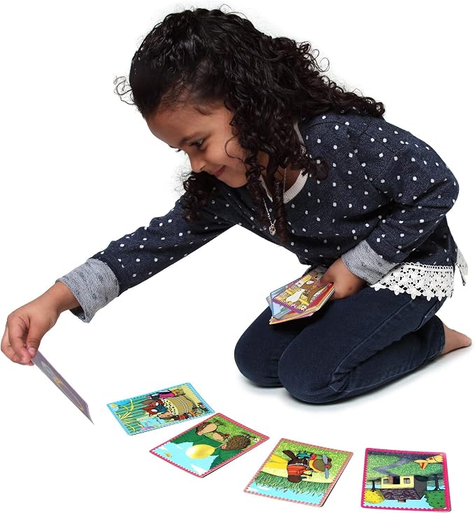 eeBoo: Animal Village Create a Story Pre-Literacy Cards, 36 Cards with Colorful Characters, Encourages Imagination, for Ages 3 and up