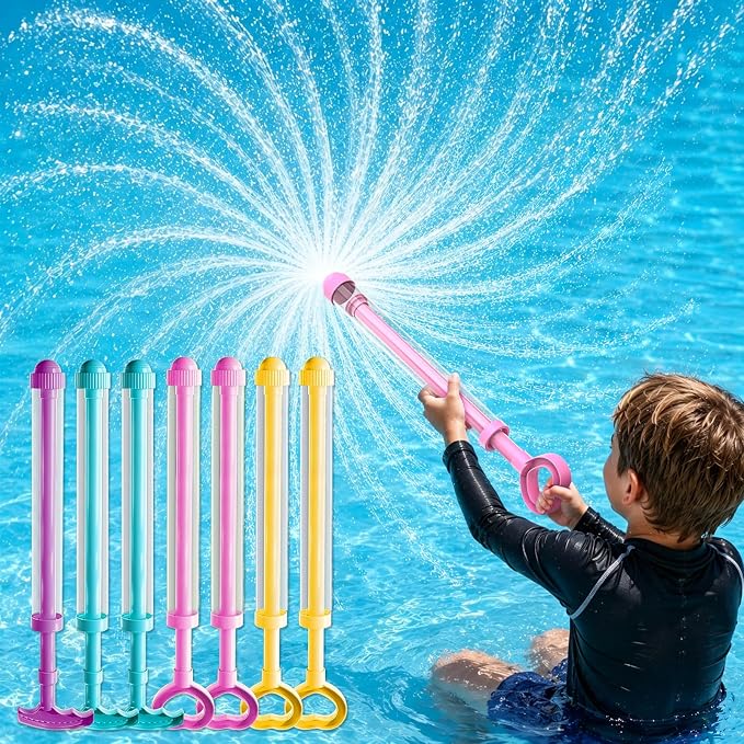 Firework Spray Water Blaster, 8 Pack Pull Out Squirt Gun Water Soaker Toys, Watergun Bulk for Pool Party Summer Outdoor Water Games, Water Blaster Toys for Kids Adults