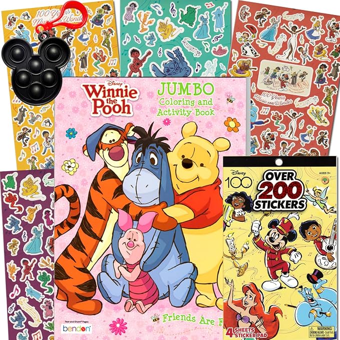 Bendon Winnie The Pooh Coloring Activity Book and Stickers Set for Kids