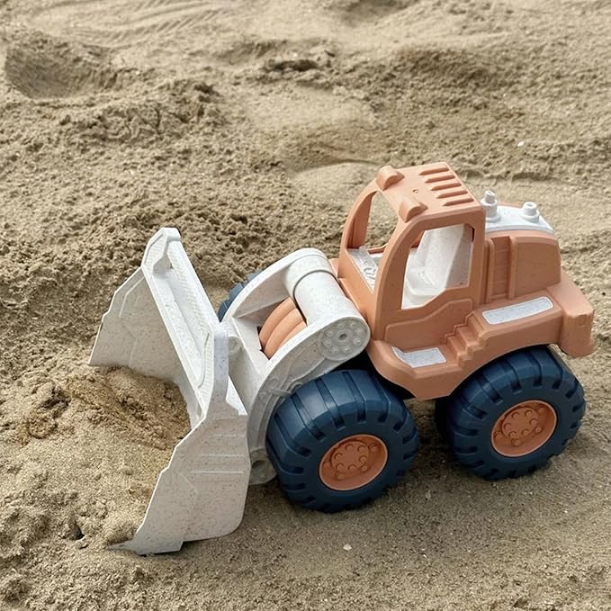 Beach Toy Set – Premium Sand Toys with Shovel & Molds, Eco-Conscious Travel Beach Kit for Outdoor Play & Summer Adventures (Bulldozer)