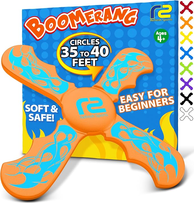 Boomerang for Kids - Best Gifts for Boys & Girls Gift Ideas - Kids Gift & Fun Summer Outdoor Presents Toys - Beach Toys Fun Toddler Toys Birthday Party Favors & Goodie Birthday Gifts for Kids