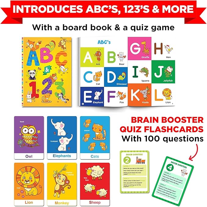Learnabee Toys for 2 Year Old Boys/Girls | Gift for 2 Year Old Kids | Board Books and Fun Activities |Learning and Educational Toys & Games (1 Box Set)