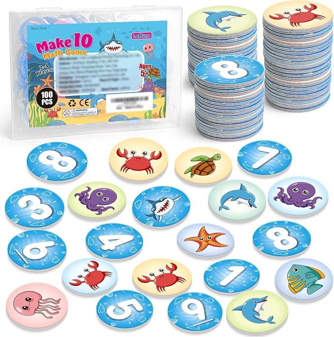 Math Games for Kids,100 Flash Cards Addition and Subtraction Games,Math Facts Manipulatives Counting Educational Toy Learning Activities, Kindergarten 1st 2nd Grade Classroom Must Have