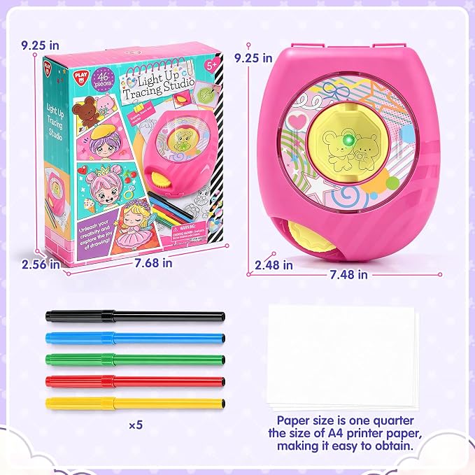 PLAY Light Up Tracing Pad for Toddlers, LED Drawing Tablet with Light Box, Portable Tracing Board Christmas Birthday Gift for Age 3+ Boys Girl