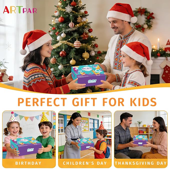 ARTPAR Air Dry Clay 66 Colors,Modeling Clay for Kids,DIY Molding Magic Clay Kit with Sculpting Tools,Soft & Ultra Light, Art and Crafts Toys for Boys & Girls 3-12 Years Old.