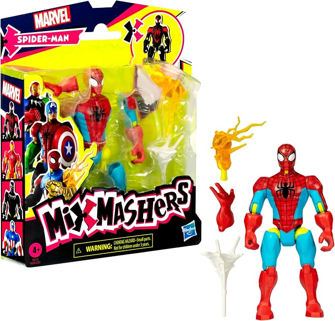Spider-Man Marvel MixMashers Custom Mix-and-Match Action Figure & Accessories, 5-Inch-Scale Super Hero Toys for Kids Ages 4+