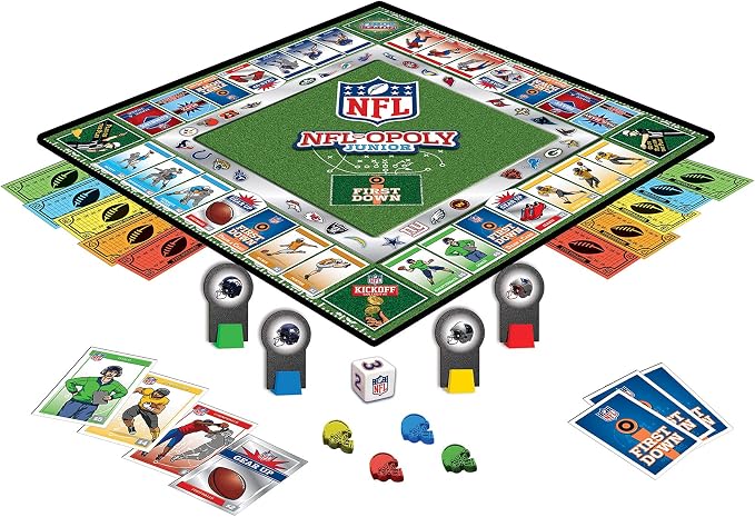 MasterPieces Kids & Family Board Games - NFL Opoly Jr. - Officially Licensed Board Games for Kids, & Family