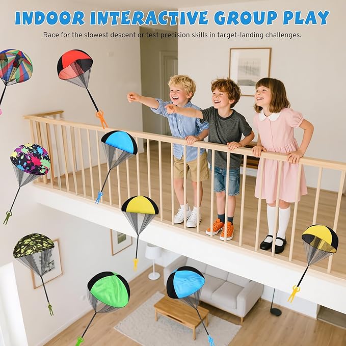 Parachute Toy for Kids, Outdoor Toys Flying Parachute Men, Inside & Outside Toys for or 3 4 5 6 7 8 9 10 11 12 Year Old, Christmas Stocking Stuffers for Kids Grandkids Ideal 2025 Unique Party Favors