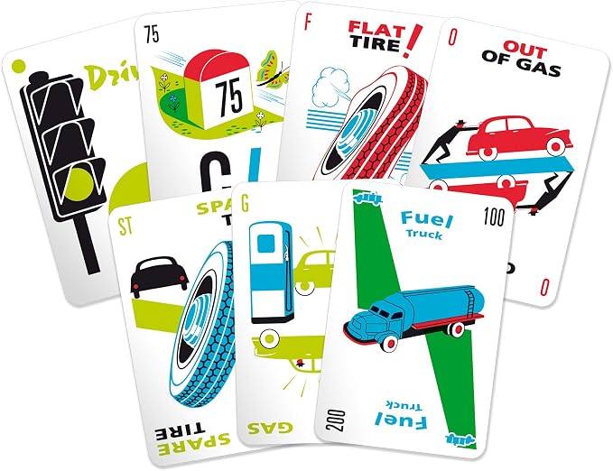Asmodee Mille Bornes Classic Racing Card Game - Fast-Paced Family Strategy Game for Ages 7+, 2-6 Players, 20 Minute Playtime