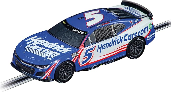 Carrera GO NASCAR Watkins Glen Slot Car Race Track Set – Larson & Byron | Official NASCAR toys racing set. Features 11.8-ft track, lap counter, junction track, Drivers Larson #5 & Byron #24