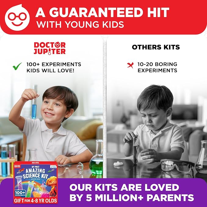 Doctor Jupiter My First Amazing Science Kit for Kids Ages 4-5-6-7-8 | STEM Toy with 100+ Experiments | Learning & Educational Projects