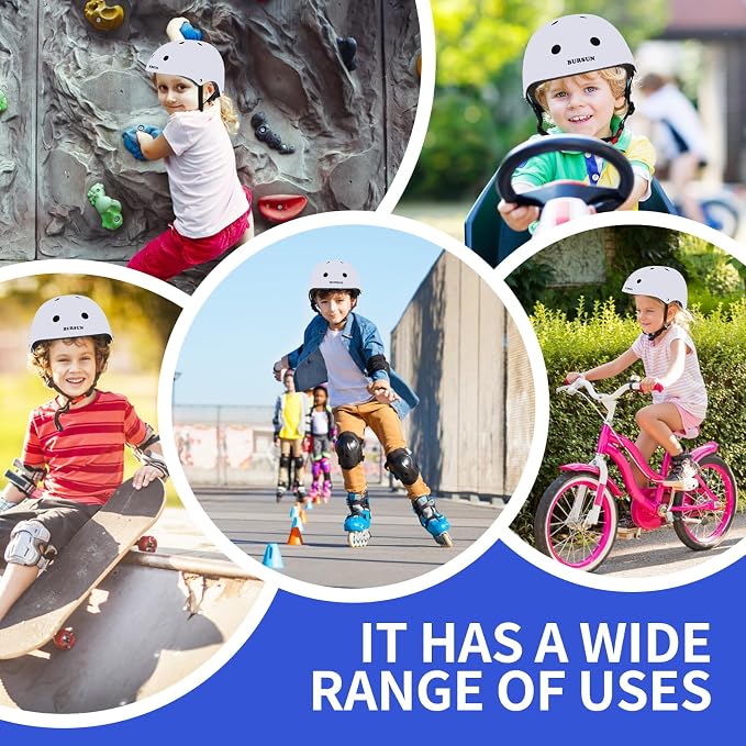 Kids Bike Helmet Ventilation & Adjustable Toddler Helmet for Ages 2-14 Kids Boys Girls Multi-Sport Helmet for Skateboard Roller Skateing Bicycle Scooter blance Bike