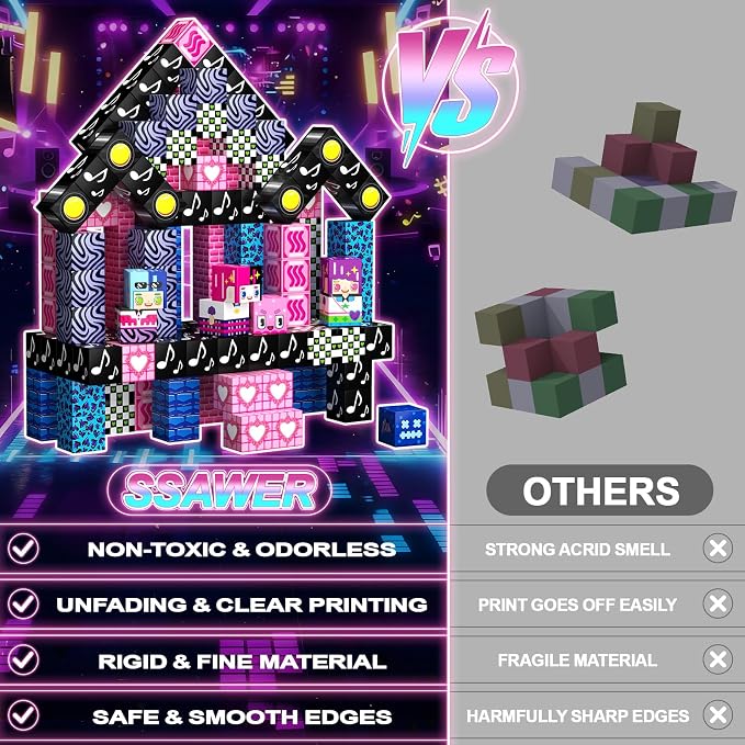 Magnetic Blocks Building Toys for Kids, 48 PCS Magnetic Blocks for Kids Ages 4-8, Magnetic Cubes, STEM Sensory Toys for Boys & Girls, Birthday Gifts for Kid Ages 3+