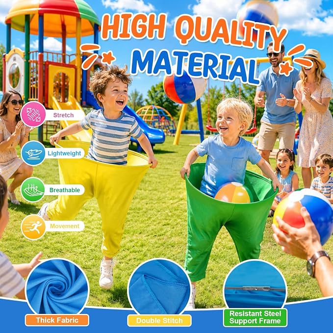 Granny Pants Yard Game, Outdoor Game with Bouncy Ball and Air Pump, Team Relay Family Reunion Party Field Game