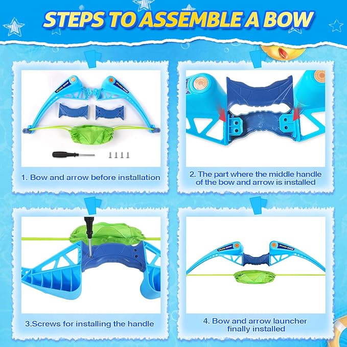 SUPER JOY Reusable Water Balloons Water Toys for Kids, 2 PCS Water Balls Bow Launcher With 25 Reusable Water Balls for Outdoor Toys, Pool Beach Yard Water Bomb Summer Water Toy for Boys and Girls