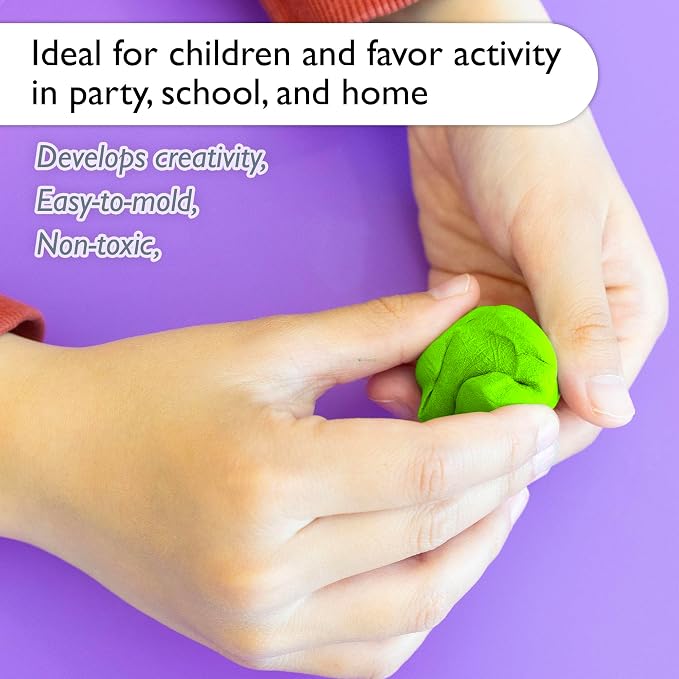 BAZIC Products 1 lb 4 Fluorescent Color Modeling Clay, for School Office Home