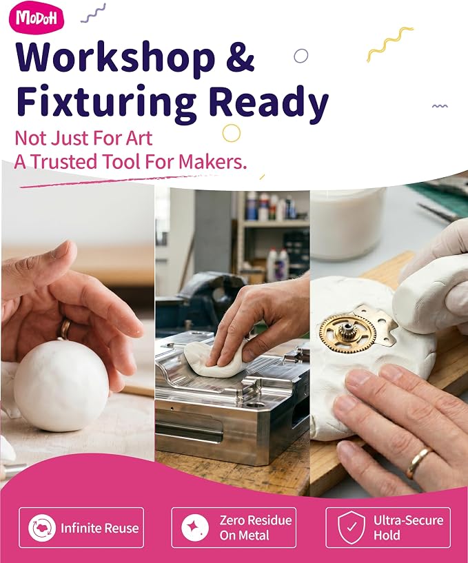 Plasticine Oil Based Modeling Clay, Non Hardening Reusable Clay, Non Toxic No Bake Professional Oil Base Sulfur Free Sculpting Clay (White)