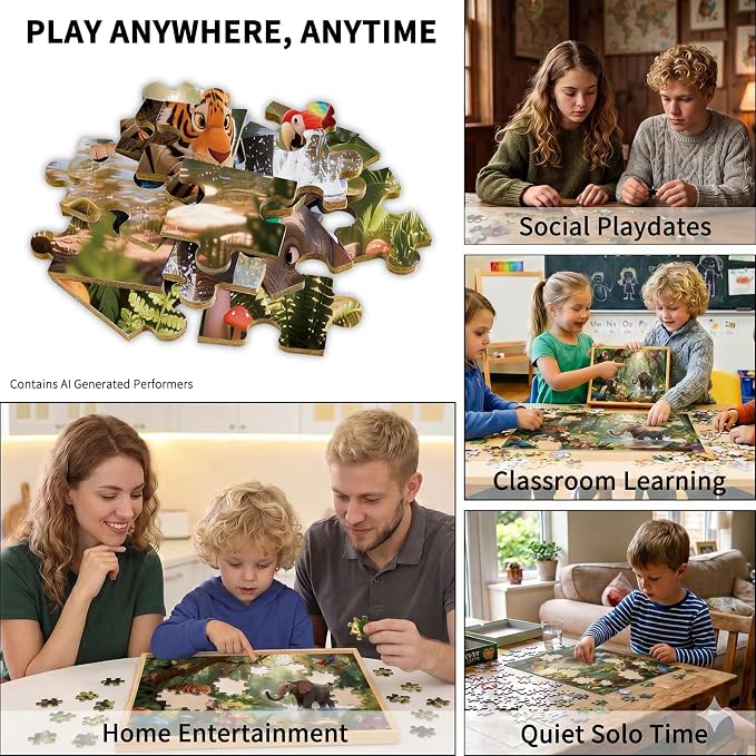 100 Pieces Puzzles for Kids Ages 4-8, Elephant Educational Kids 100 Piece Puzzle, Children Jigsaw Puzzles Kids Puzzles, Educational Learning Puzzle Toys for Girls and Boys