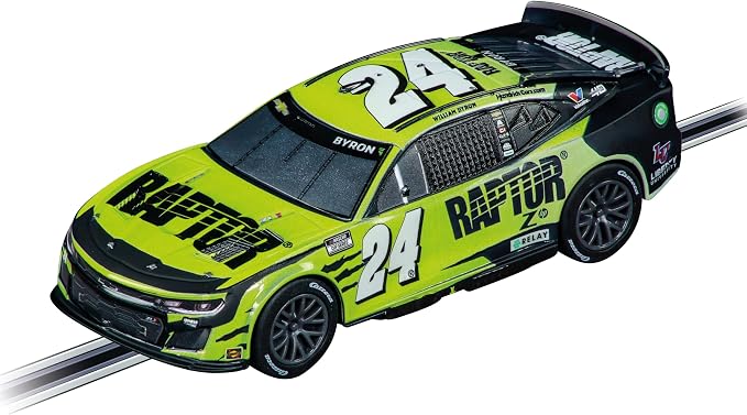 Carrera GO NASCAR Watkins Glen Slot Car Race Track Set – Larson & Byron | Official NASCAR toys racing set. Features 11.8-ft track, lap counter, junction track, Drivers Larson #5 & Byron #24