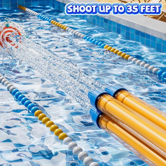 4 Pack Water Guns for Kids Adults, Summer Outdoor Water Toys Swimming Pool Game, Beach Water Game Fighting Play Pool Toys for Boys Girls Kids Ages 4-8, 8-12