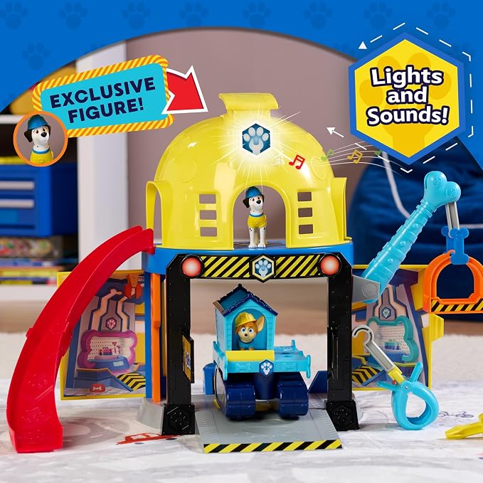 Disney Junior Pupstruction Pup HQ 12-piece Lights, Music, Phrases, and Sounds Playset, Exclusive Maya Figurine Included, Kids Toys for Ages 3 Up by Just Play