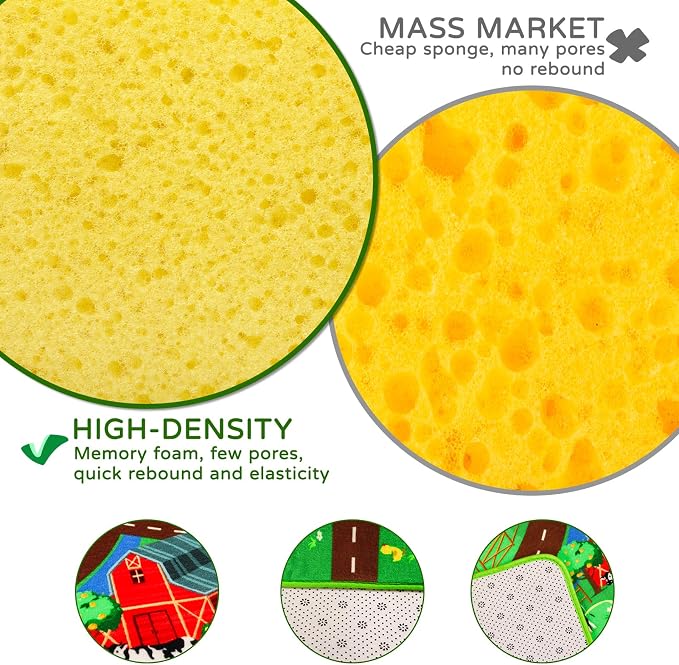 Kids Car Carpet,3'3" x 4'11" Car Rugs for Kids Toy Cars,Non-Slip Farmhouse Road Rug for Kid,Kid Room Race Track Rug,Pasture Track Mat Car Play Rugs for Playroom Bedroom Boys(for Age 2+)